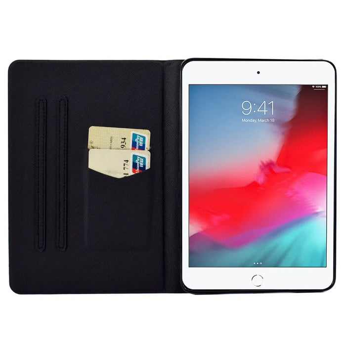 For iPad Mini 1 / 2 / 3 / 4 / mini (2019) 7.9 inch Pattern Printing Magnetic Flip Case PU Leather Folding Folio Stand Cover with Card Slots - Leopard - 2
