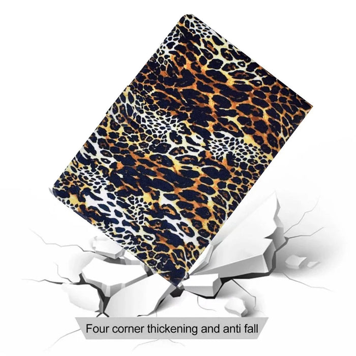 For iPad Mini 1 / 2 / 3 / 4 / mini (2019) 7.9 inch Pattern Printing Magnetic Flip Case PU Leather Folding Folio Stand Cover with Card Slots - Leopard - 7