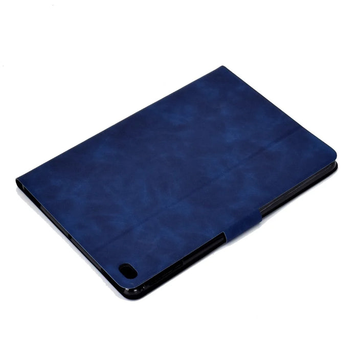 For iPad Air (2013) / Air 2 / iPad 9.7-inch (2017) / (2018) Shockproof Case Cowhide Texture PU Leather Tablet Folio Flip Cover Well-Protection Stand Case with Card Holder - Blue - 6