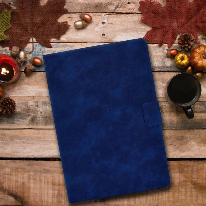 For iPad Air (2013) / Air 2 / iPad 9.7-inch (2017) / (2018) Shockproof Case Cowhide Texture PU Leather Tablet Folio Flip Cover Well-Protection Stand Case with Card Holder - Blue - 7
