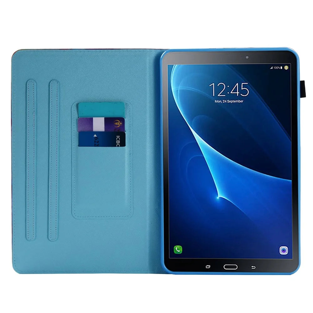 For Samsung Galaxy Tab A 10.1 (2016) (T580 / T585) Anti-Drop Leather Case Stitched Shockproof Cover Pattern Printed Magnetic Closure Tablet Stand Case with Card Slots - You Are My Music - 2