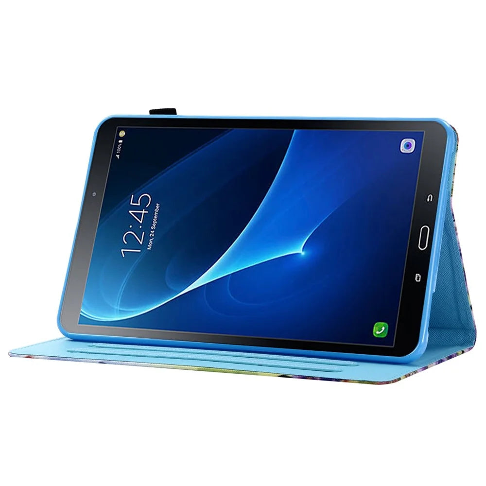For Samsung Galaxy Tab A 10.1 (2016) (T580 / T585) Anti-Drop Leather Case Stitched Shockproof Cover Pattern Printed Magnetic Closure Tablet Stand Case with Card Slots - You Are My Music - 3