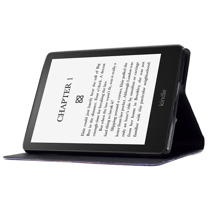 For Amazon Kindle Paperwhite 5 (2021) Pattern Printing Tablet Case PU Leather Card Slots Stand Cover Magnetic Shell Cover - Skull - 3