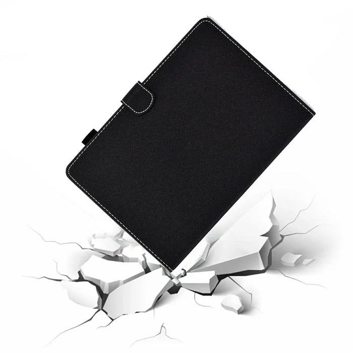 For Amazon Kindle Paperwhite 5 (2021) Solid Color Magnetic Clasp Stand Case PU Leather Shockproof Cover with Card Slots - Black - 5