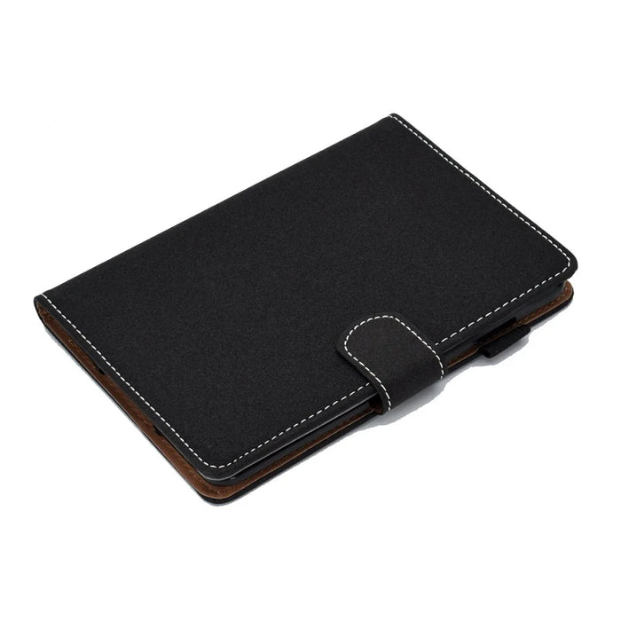 For Amazon Kindle Paperwhite 5 (2021) Solid Color Magnetic Clasp Stand Case PU Leather Shockproof Cover with Card Slots - Black - 6