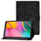 For Samsung Galaxy Tab A 10.1 (2019) T510 / T515 Cowhide Texture PU Leather Tablet Case Card Holder Solid Color Foldable Stand Cover - Grey - 1