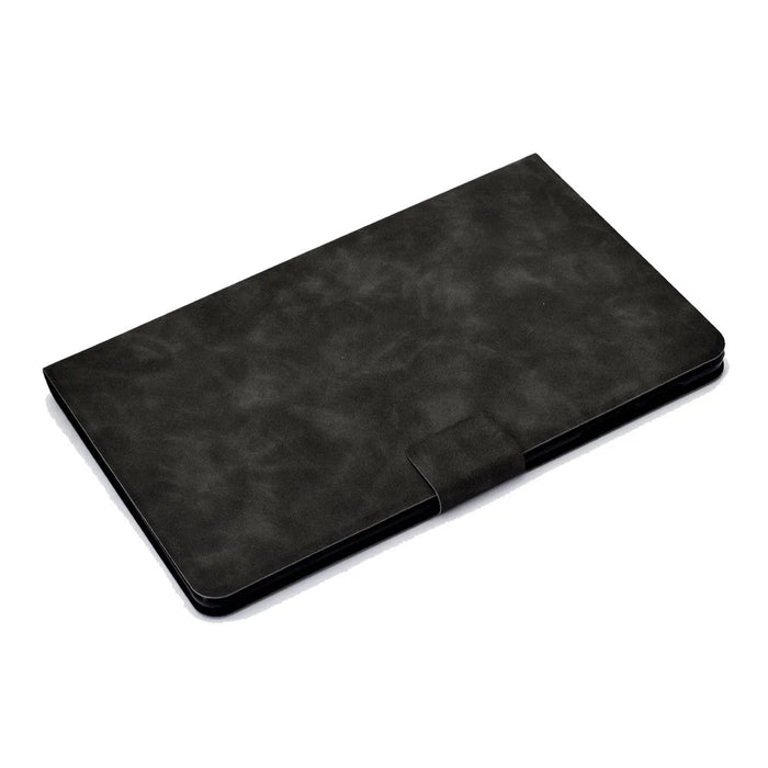 For Samsung Galaxy Tab A 10.1 (2019) T510 / T515 Cowhide Texture PU Leather Tablet Case Card Holder Solid Color Foldable Stand Cover - Grey - 6