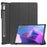 For Lenovo Tab P11 Pro Gen 2 Tri-fold Stand PU Leather Tablet Case Auto Wake / Sleep Function Drop-proof Cover - Black - 1