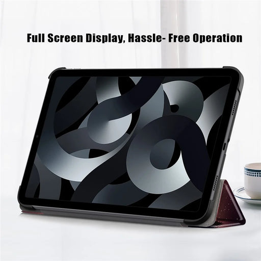 For iPad (2025) / 10.9 (2022) Pattern Printed Protective Case PU Leather Anti-Drop Auto Wake / Sleep Tablet Cover with Trifold Stand - Starry Sky - 2