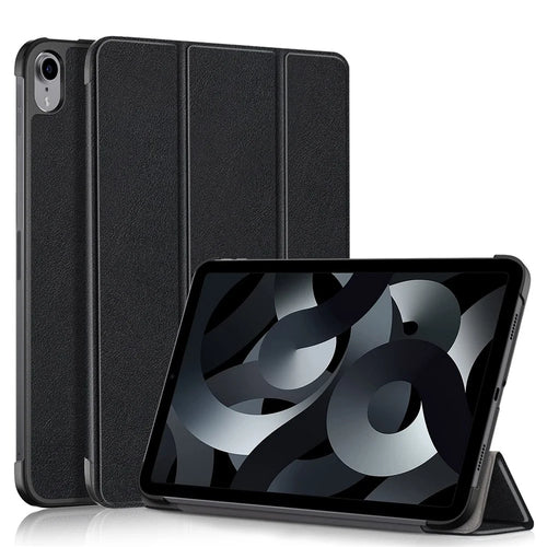 For iPad (2025) / 10.9 (2022) PU Leather Tablet Case Trifold Stand Full Protection Tablet Cover - Black - 1