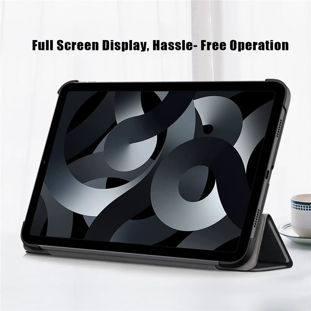 For iPad (2025) / 10.9 (2022) PU Leather Tablet Case Trifold Stand Full Protection Tablet Cover - Black - 2
