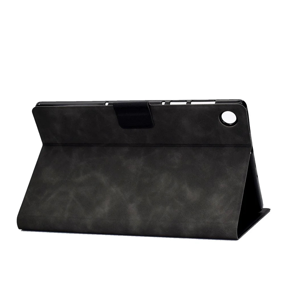 For Lenovo M10 FHD REL / M10 Plus X606F PU Leather Tablet Shell Cover  Solid Color Folio Stand Magnetic Protective Case with Card Slots - Grey - 4