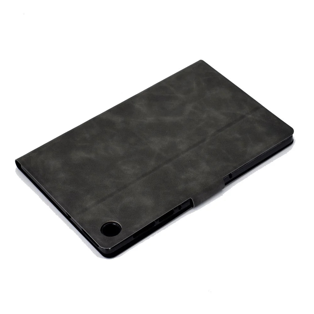 For Lenovo M10 FHD REL / M10 Plus X606F PU Leather Tablet Shell Cover  Solid Color Folio Stand Magnetic Protective Case with Card Slots - Grey - 6