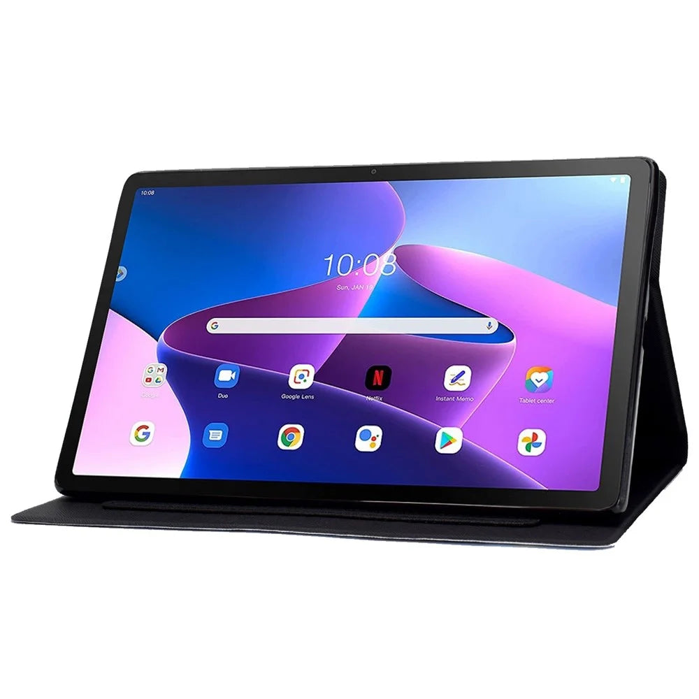 For Lenovo M10 FHD REL / Tab M10 Plus TB-X606F Pattern Printing Tablet Case Card Holder PU Leather Stand Cover - Starry Sky - 3