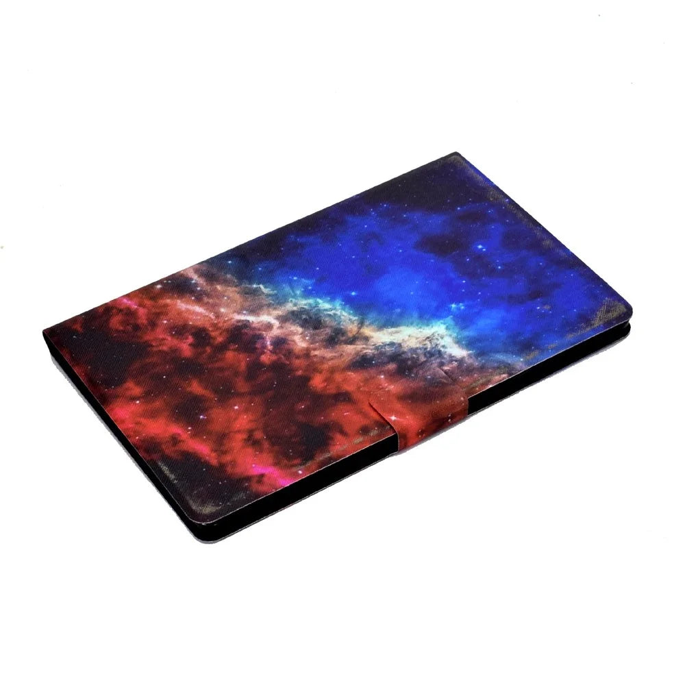 For Lenovo M10 FHD REL / Tab M10 Plus TB-X606F Pattern Printing Tablet Case Card Holder PU Leather Stand Cover - Starry Sky - 5