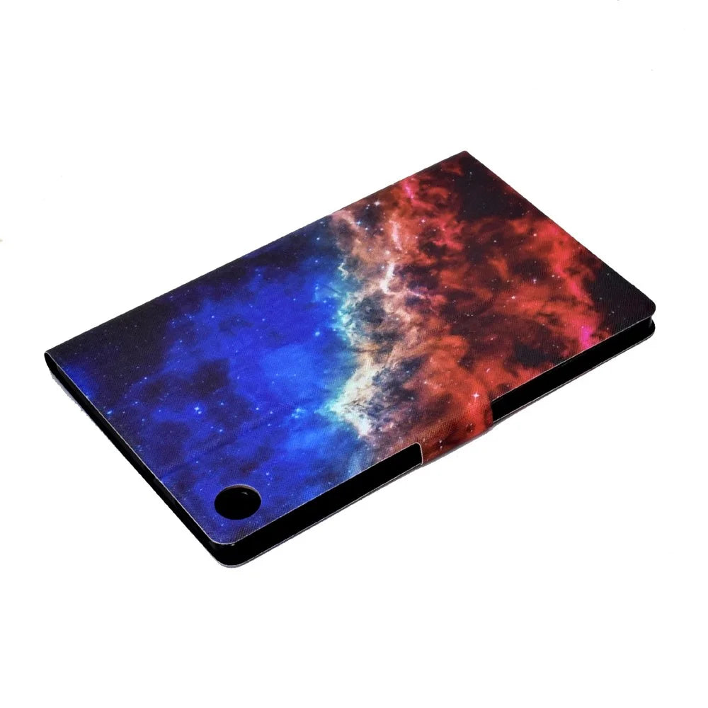 For Lenovo M10 FHD REL / Tab M10 Plus TB-X606F Pattern Printing Tablet Case Card Holder PU Leather Stand Cover - Starry Sky - 6