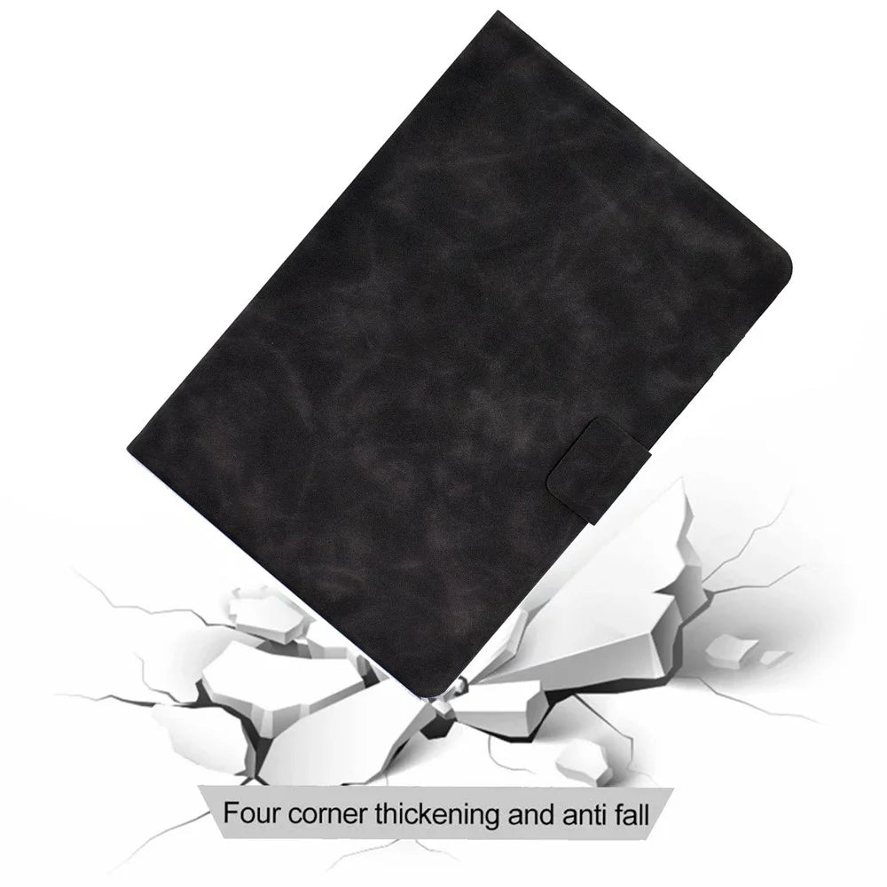 For Lenovo Legion Y700 TB-9707F Anti-Drop Tablet Case Cowhide Texture PU Leather Folio Flip Cover Well-Protection Stand Case with Card Holder - Grey - 5