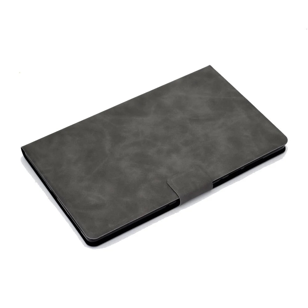 For Lenovo Legion Y700 TB-9707F Anti-Drop Tablet Case Cowhide Texture PU Leather Folio Flip Cover Well-Protection Stand Case with Card Holder - Grey - 7
