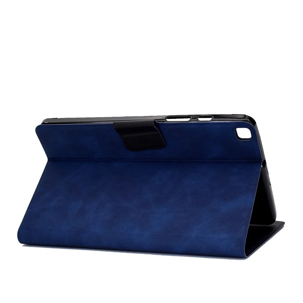 For Samsung Galaxy Tab A 8.0 (2019) SM-T290 (Wi-Fi) / SM-T295 (LTE) Anti-fall Tablet Case Cowhide Texture PU Leather Folio Flip Cover Stand with Card Holder - Blue - 4