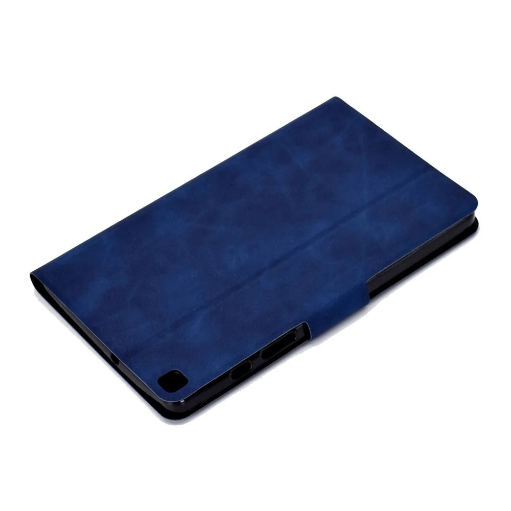 For Samsung Galaxy Tab A 8.0 (2019) SM-T290 (Wi-Fi) / SM-T295 (LTE) Anti-fall Tablet Case Cowhide Texture PU Leather Folio Flip Cover Stand with Card Holder - Blue - 6