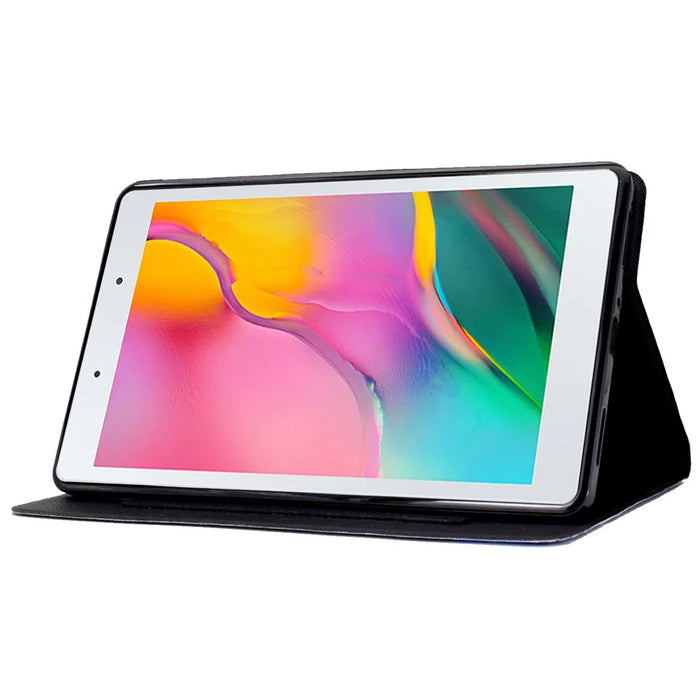 For Samsung Galaxy Tab A 8.0 (2019) SM-T290 (Wi-Fi) / SM-T295 (LTE) Pattern Printing Tablet Case PU Leather Magnetic Clasp Stand Cover with Card Pocket - Facial Expression - 3