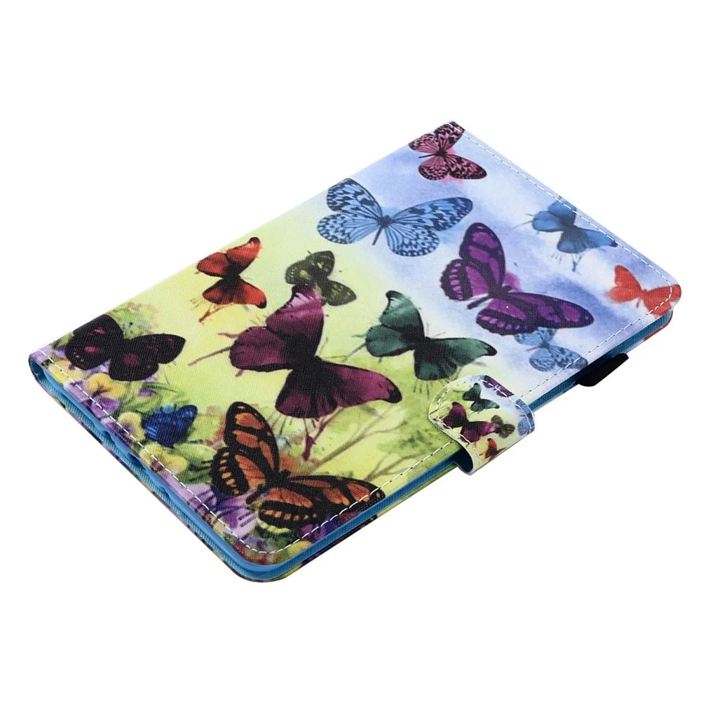 Shockproof Case for Samsung Galaxy Tab A 8.0 SM-T350 (2015) Leather Tablet Cover Stitched Pattern Printed Magnetic Cover with Stand / Card Slots - Colorful Butterfly - 6