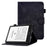 For Amazon Kindle Paperwhite (2015) / 2 (2015) / 3 (2015) / 4 (2018) Heart Shape Imprinted Solid Color PU Leather Flip Stand Protective Case with Card Slots - Black - 1