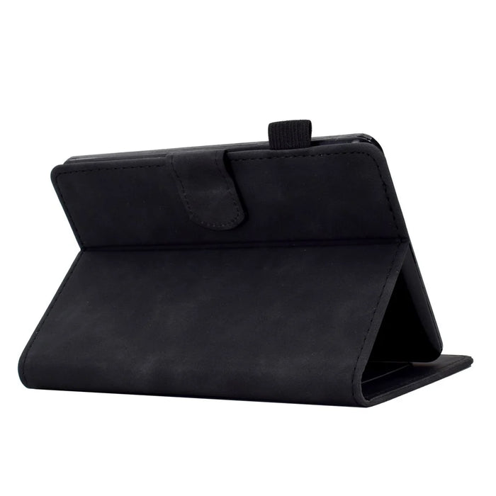 For Amazon Kindle Paperwhite (2015) / 2 (2015) / 3 (2015) / 4 (2018) Heart Shape Imprinted Solid Color PU Leather Flip Stand Protective Case with Card Slots - Black - 4