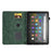 For Amazon Fire 7 (2022) Solid Color Imprinted PU Leather Drop-proof Cover Card Slots Design Flip Stand Protective Case - Green - 2