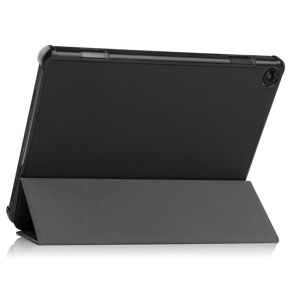 For Lenovo Tab M10 (Gen 3) TB-328FU / TB-328XU PU Leather Trifold Stand Cover Auto Sleep / Wake Case - Black - 4