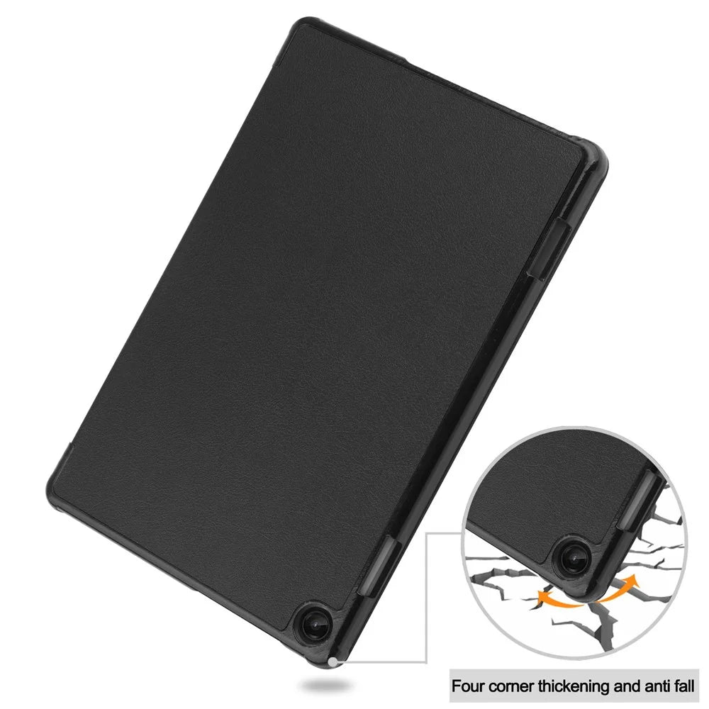 For Lenovo Tab M10 (Gen 3) TB-328FU / TB-328XU PU Leather Trifold Stand Cover Auto Sleep / Wake Case - Black - 7