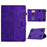 Protective Case for Universal 7 inch Anti-Fall Tablet Cover Pattern Imprinted Solid Color Auto Wake / Sleep Leather Case with Card Slots / Stand - Purple - 1