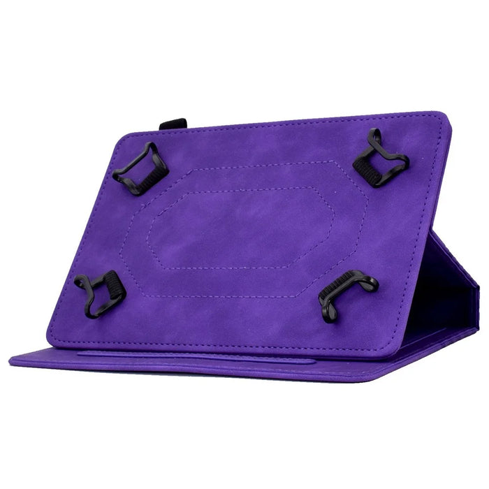 Protective Case for Universal 7 inch Anti-Fall Tablet Cover Pattern Imprinted Solid Color Auto Wake / Sleep Leather Case with Card Slots / Stand - Purple - 3
