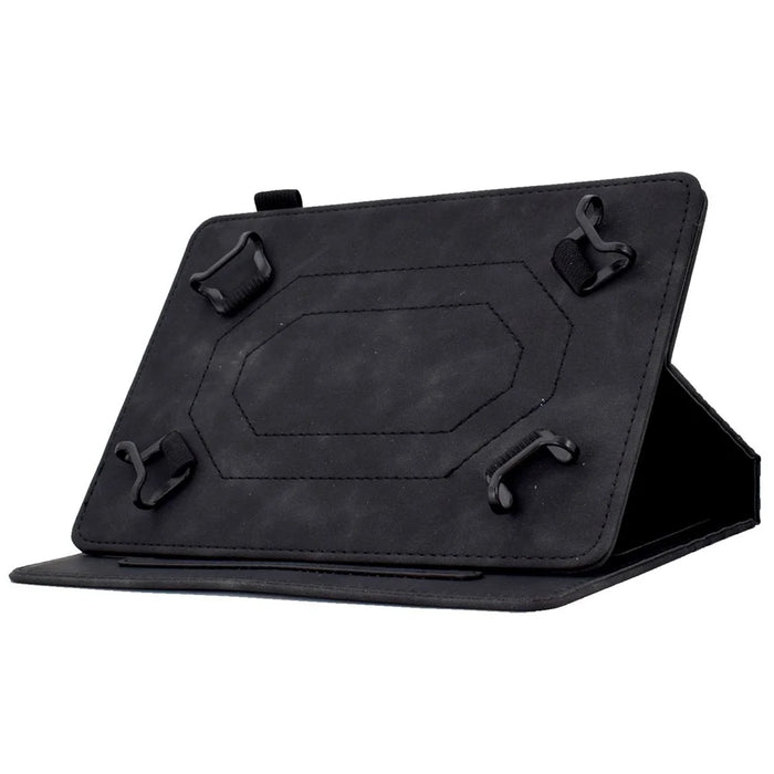 Anti-Fall Folio Flip Case for Universal 8 inch Tablet Protective Cover Pattern Imprinted Solid Color Auto Wake / Sleep Leather Case with Card Slots / Stand - Black - 3