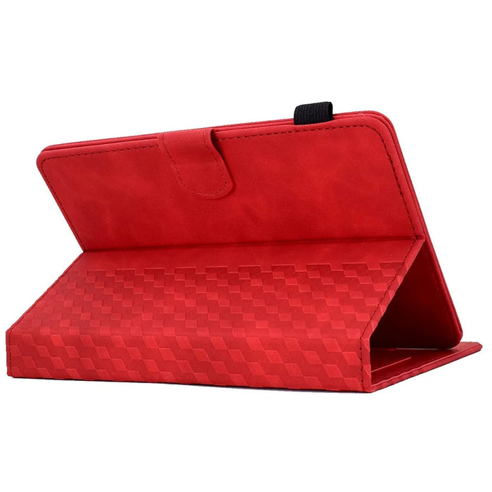 Anti-Scratch Case for Universal 10 inch Auto Wake / Sleep Tablet Leather Cover Pattern Imprinted Solid Color Protective Case with Card Slots / Stand - Red - 4