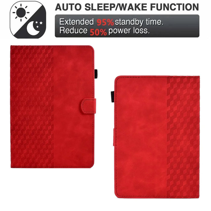 Anti-Scratch Case for Universal 10 inch Auto Wake / Sleep Tablet Leather Cover Pattern Imprinted Solid Color Protective Case with Card Slots / Stand - Red - 5