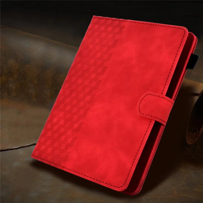 Anti-Scratch Case for Universal 10 inch Auto Wake / Sleep Tablet Leather Cover Pattern Imprinted Solid Color Protective Case with Card Slots / Stand - Red - 7