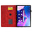 Auto Wake / Sleep Shockproof Case for Lenovo Tab M10 Plus (3rd Gen) / Xiaoxin Pad 2022 10.6 inch Pattern Imprinted Anti-Drop Cover Solid Color Stitching Tablet Leather Stand Case with Card Slots - Red - 2