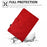 Auto Wake / Sleep Shockproof Case for Lenovo Tab M10 Plus (3rd Gen) / Xiaoxin Pad 2022 10.6 inch Pattern Imprinted Anti-Drop Cover Solid Color Stitching Tablet Leather Stand Case with Card Slots - Red - 7