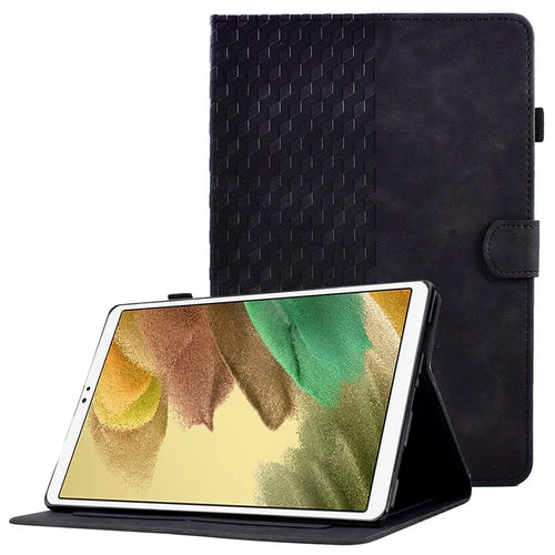 For Samsung Galaxy Tab A7 Lite 8.7-inch (T220 / T225) Protective Anti-Fall Case Auto Wake / Sleep Folio Flip Cover Pattern Imprinted Tablet Case with Card Slots / Stand - Black - 1