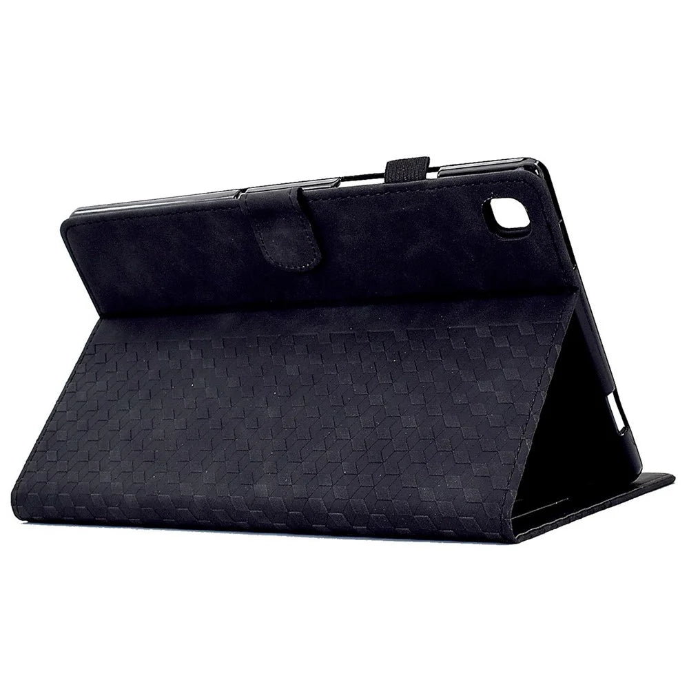 For Samsung Galaxy Tab A7 Lite 8.7-inch (T220 / T225) Protective Anti-Fall Case Auto Wake / Sleep Folio Flip Cover Pattern Imprinted Tablet Case with Card Slots / Stand - Black - 4