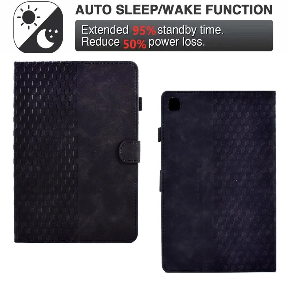 For Samsung Galaxy Tab A7 Lite 8.7-inch (T220 / T225) Protective Anti-Fall Case Auto Wake / Sleep Folio Flip Cover Pattern Imprinted Tablet Case with Card Slots / Stand - Black - 5