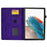 For Samsung Galaxy Tab A8 10.5 (2021) (X200 / X205) / Tab A8 10.5 (2022) Protective Case Stitching Pattern Imprinted Anti-Fall Cover Solid Color Auto Wake / Sleep Tablet Case with Card Slots / Stand - Purple - 2