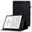For Amazon Kindle Paperwhite 5 (2021) Anti-Drop Leather Case Auto Wake / Sleep Shockproof Cover Solid Color Pattern Imprinted Tablet Protector with Card Slots / Stand - Black - 1