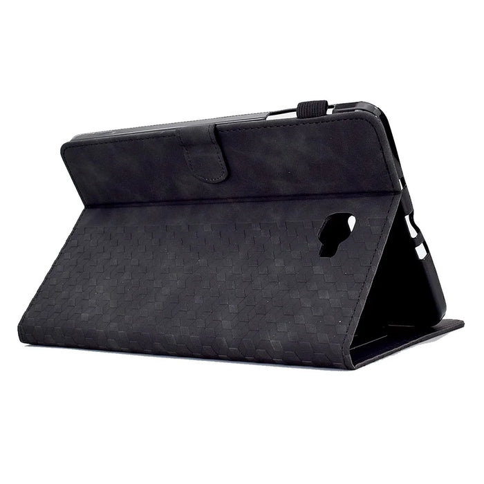 For Samsung Galaxy Tab A 10.1 (2016) (T580 / T585) Auto Wake / Sleep Shockproof Case Pattern Imprinted Anti-Drop Case Solid Color Tablet Leather Cover with Card Slots / Stand - Black - 4