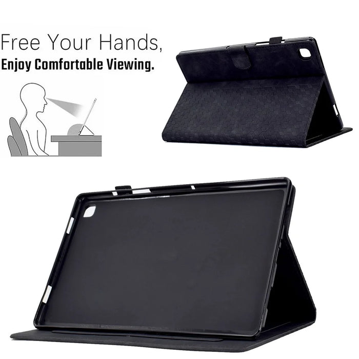 For Samsung Galaxy Tab S6 Lite (2024) / S6 Lite (2022) / S6 Lite (2020) (SM-P610 / 615) Leather Case Pattern Imprinted Stand - Black - 7