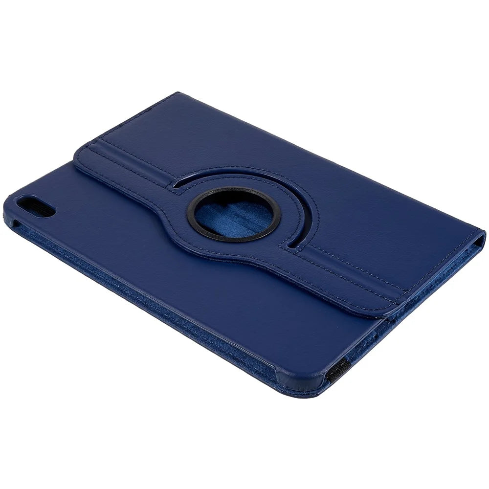For iPad (2025) / iPad 10.9 (2022) Tablet Case PU Leather Protective Cover with 360 Degree Rotating Stand - Dark Blue - 6