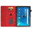 Smart Tablet Leather Case for Lenovo Tab M10 TB-X605F, Anti-scratch Imprinted Pattern Auto Sleep / Wake Up Cover with Card Slots - Red - 2