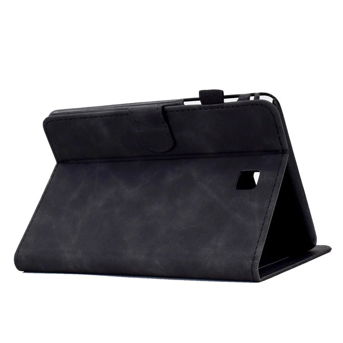 Full Protection Case for Samsung Galaxy Tab A 8.0 SM-T350 (2015), Supporting Stand Card Slots Imprinted Pattern Leather Tablet Cover Shell - Black - 4