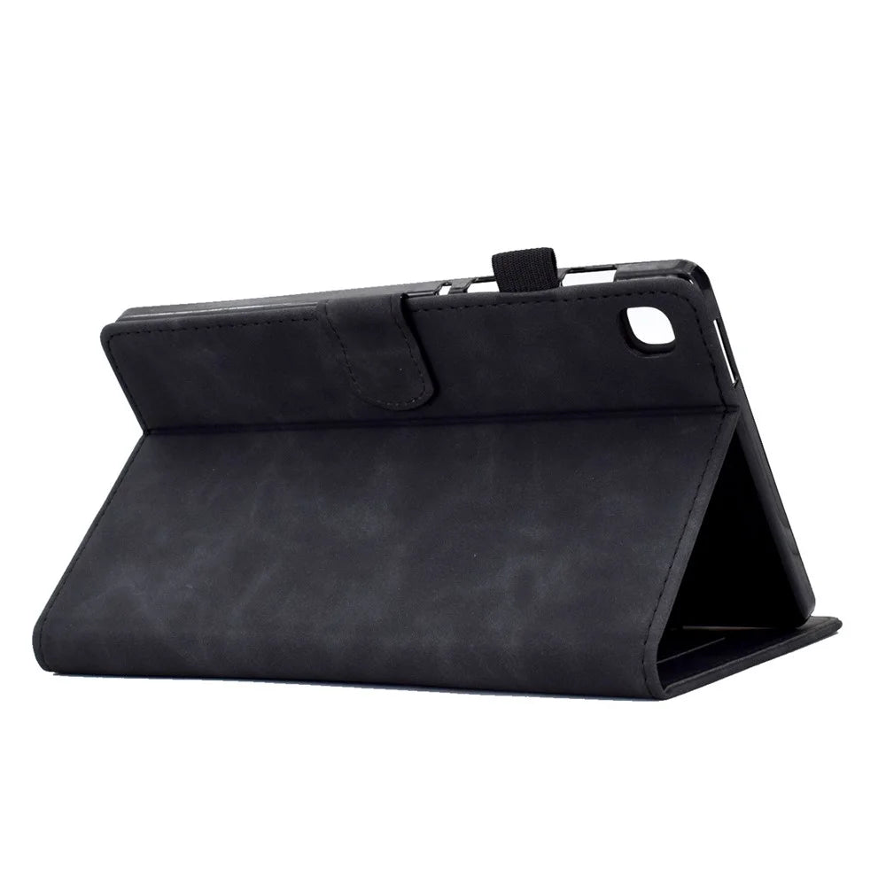 For Samsung Galaxy Tab A 8.0 (2019) SM-T290 (Wi-Fi) PU Leather Cards Slots Tablet Case Pattern Imprinted Folio Stand Magnetic Cover with Auto Wake / Sleep Function - Black - 4